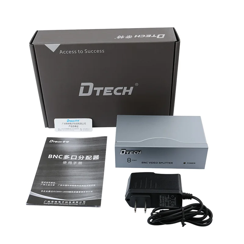 Dtech Factory Price BNC Distributor 1 Input 8 Output BNC SPLITTER 1*8