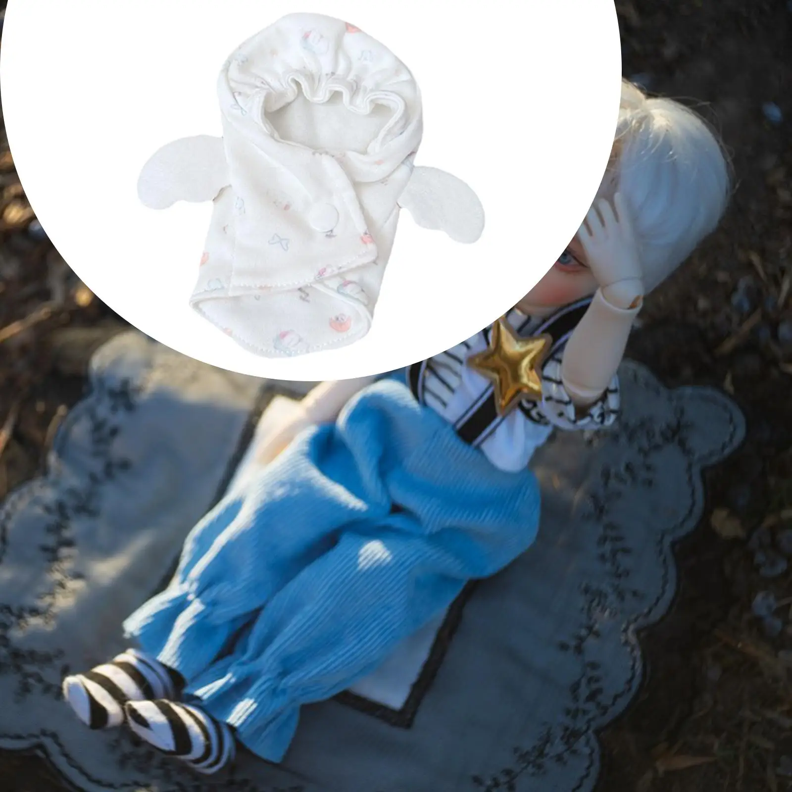 

Mini Doll Angel Wrap Blanket Fashion Miniature Clothes for 17cm Pendant Doll