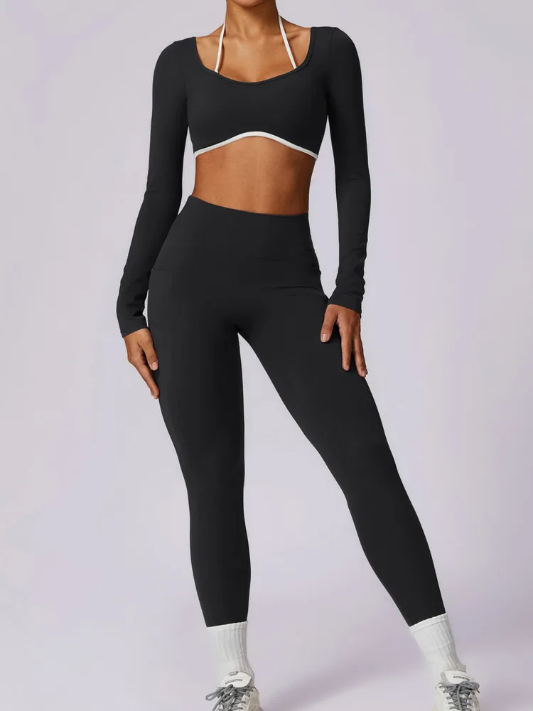 

Women's 2pcs Gym Yoga Suit Tight Fitting Sports Set Workout Breathable T Shirts Bra Tank Top Loose Bell-bottoms Leggings