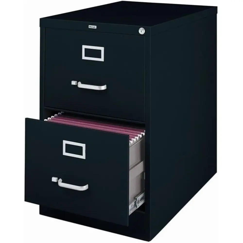 18 Wide 2 Drawer Legal File Cabinet, Black