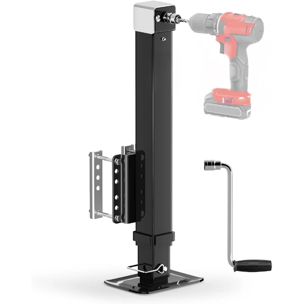 

8000 lbs Heavy Duty Trailer Jack, 20-24V Cordless Drill Compatible，28.6" Lift, for Utility, Yacht, Boat Trailer Jack,Black