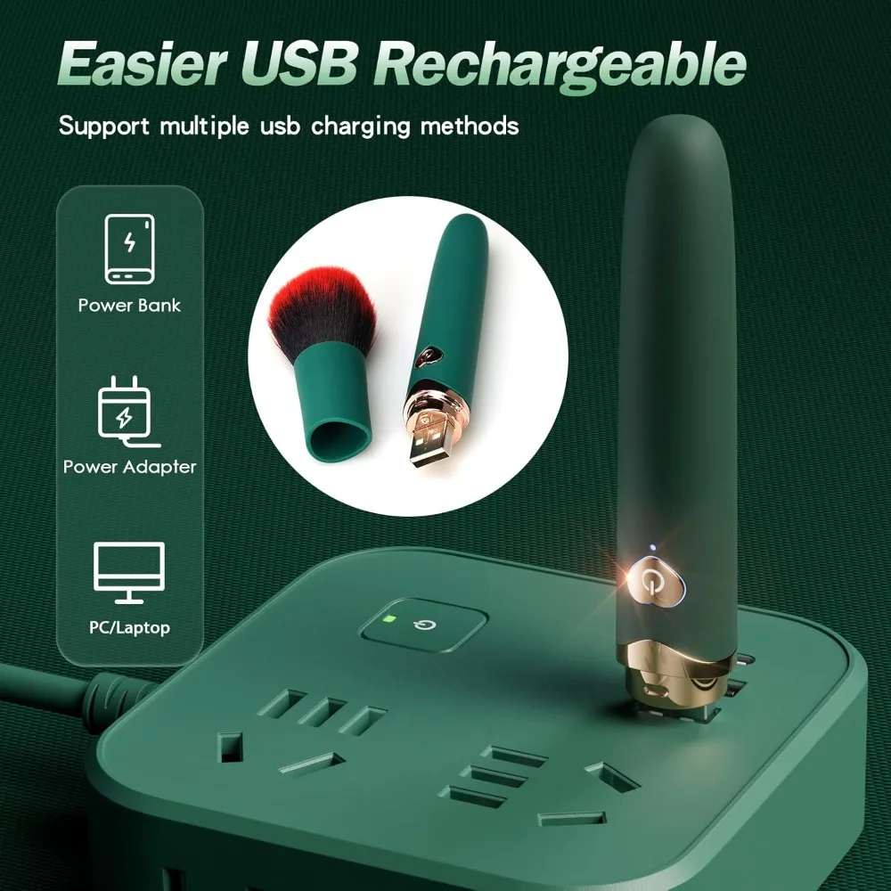 فرشاة التجميل الكهربائية كريم الأساس وأحمر الخدود فرشاة البودرة السائبة أدوات التجميل قابل للغسل الاهتزاز القابلة لإعادة الشحن أدوات فرشاة ماكياج