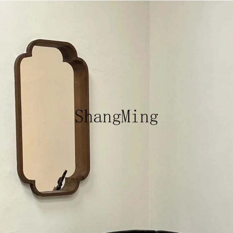 

FG solid wood retro Xiaoxuan window tea room wall decoration new Chinese living room screen entrance entrance flower window