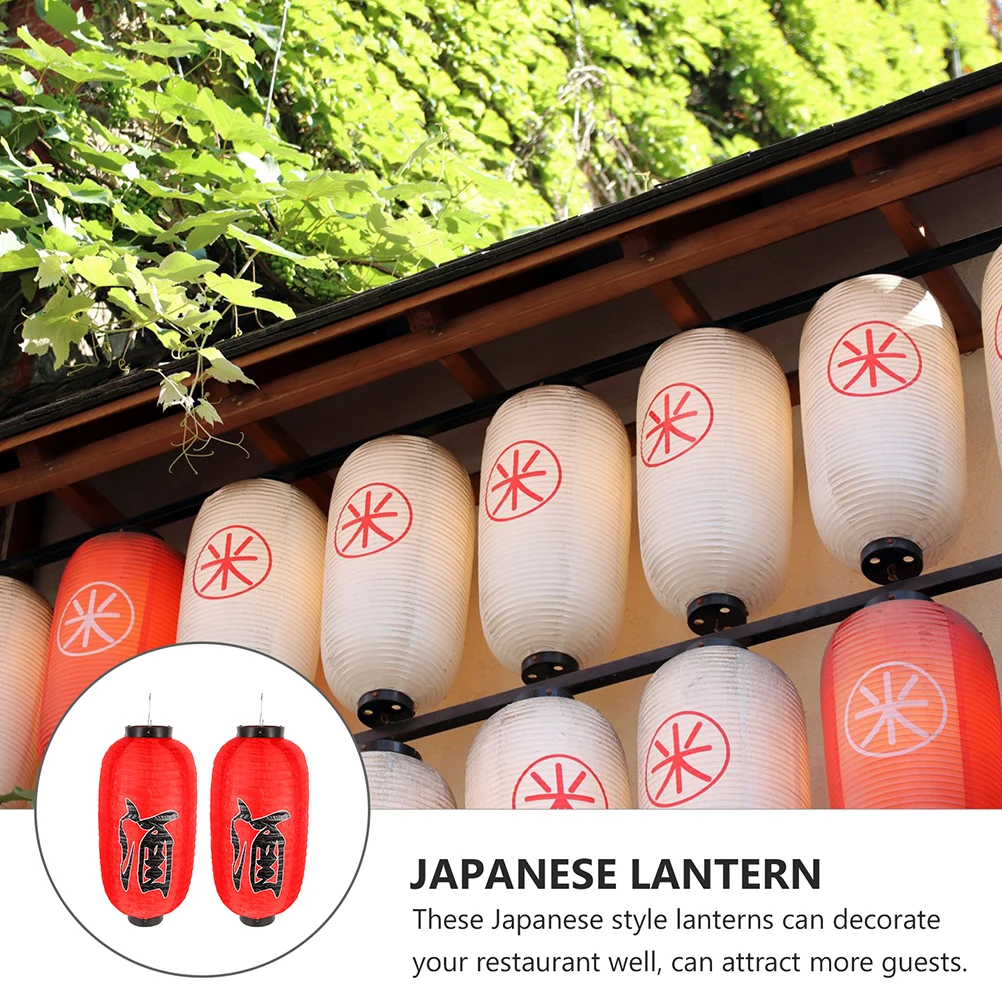 

2 Pcs Waterproof Japanese Lantern Outdoor Hanging Decorations for Home Restaurant Traditional Cultural Party Solar Light