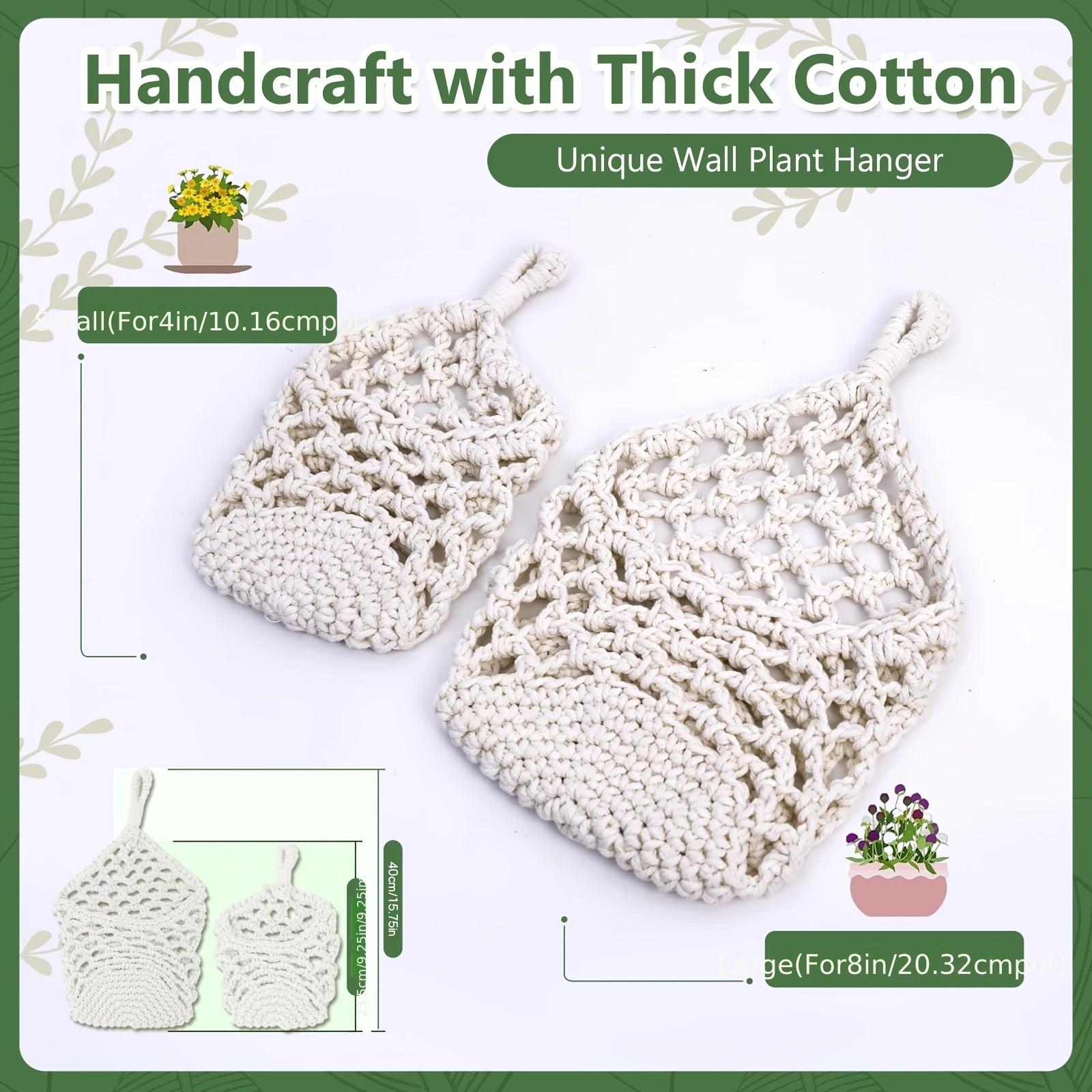 1Pc Boho Macrame Wall Plant Hanger Hand Woven Hanging Basket For 4 Inch Pots Indoor Outdoor Home Garden Decor Accessories