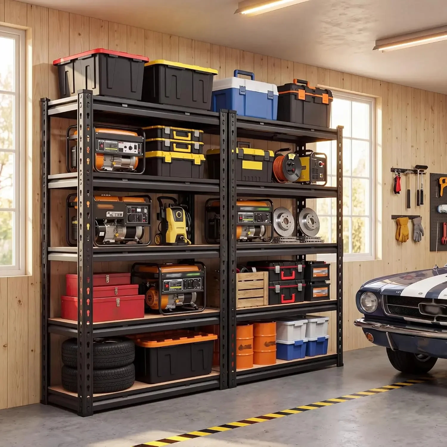 Five Tier Metal Storage Shelves Heavy Duty Adjustable Shelving Unit For Garage Basement Warehouse Commercial School