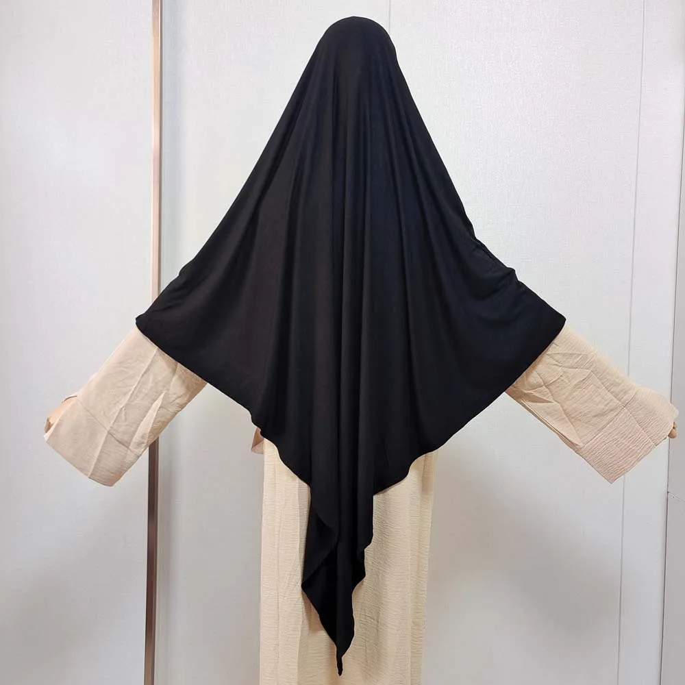 Premium Jersey Khimar Eid Ramadan Women Muslim Prayer Hijab Femme Musulman Wholesale Stretchy Breathable Cotton kopftuch Hijabs