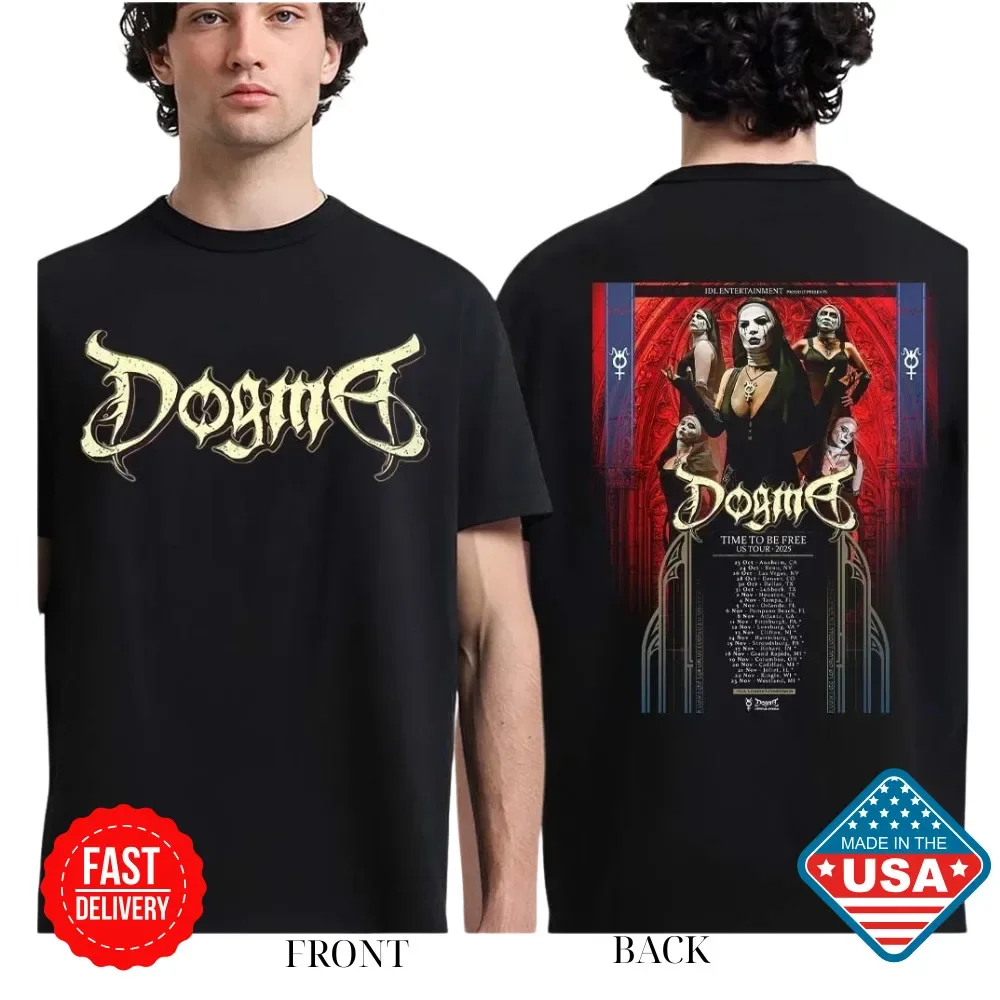 Offre spéciale Dogma heure d'être gratuite US Tour 2025 calendrier Dates unisexe t-shirt réimpression