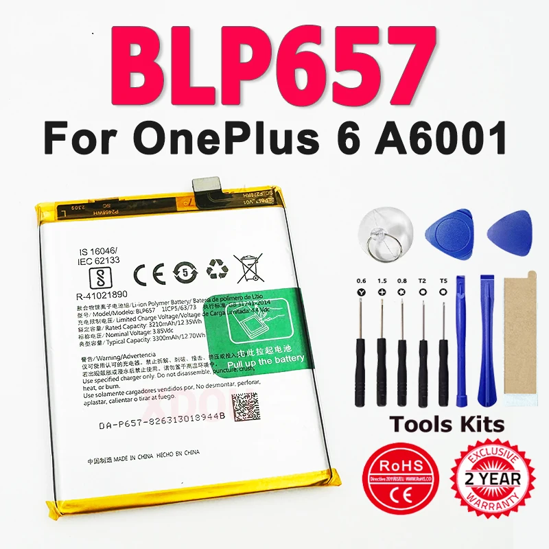 

New Phone BLP657 Battery For For OnePlus 6 OnePlus Six 1+ One Plus 6 Batteries In Stock