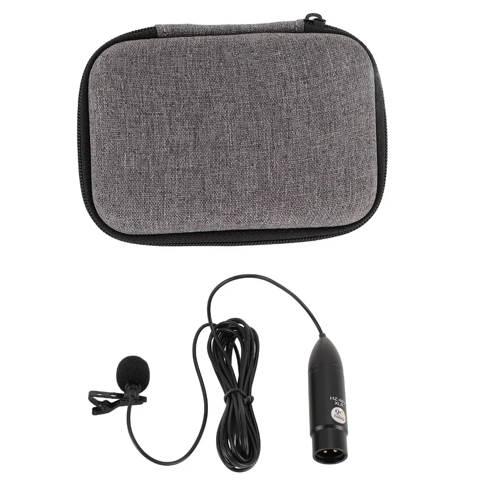 48V Phantom Power Lavalier Microphone 3 Pin XLR Clip On Omni Directional Microphone Noise Reduction XLR Lavalier Mic