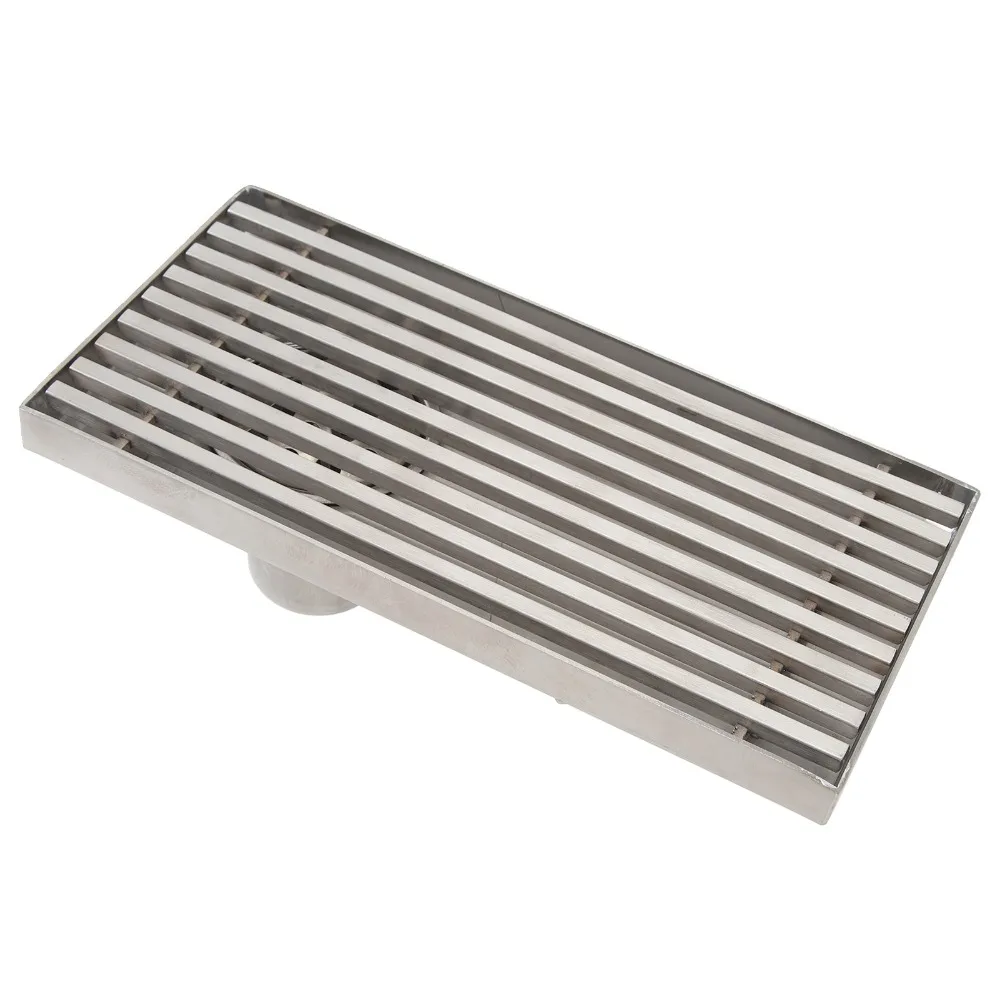 304 Stainless Steel Linear Shower Drain 3.9*7.9 Inch Thickened Floor Grate Large Displacement Rectangular Shower Floor Drain