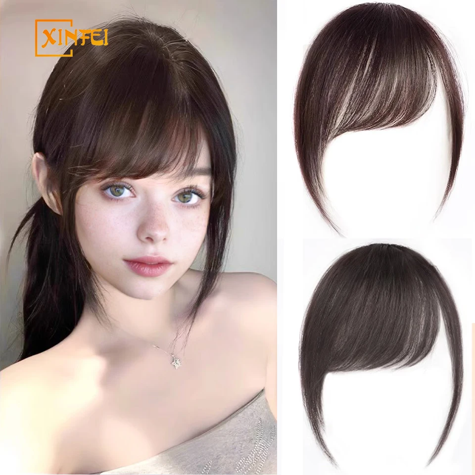 Synthetic Side  Bangs Natural Short Brown Black Fake Hair Fringe Extension 1 Clip In Hairpieces Accessories For Women Girl