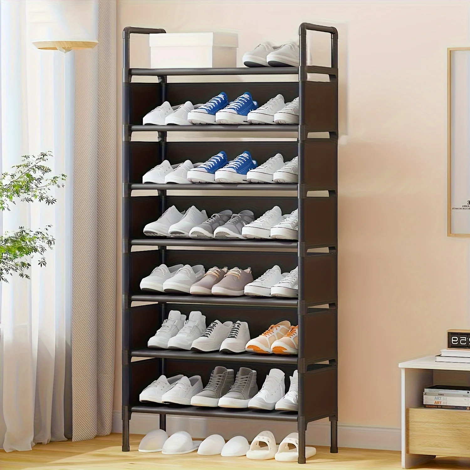 

Modern Multi-functional 7/8-storey Metal Shoe Rack Household Shoe Rack Large Capacity Space Saving Hallway Entrance Corridor