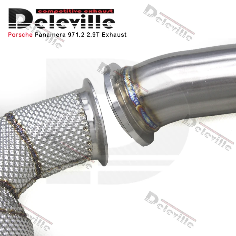 Uitlaat Catted Downpipe Voor Porsche Panamera 971/971.2 2.9T 2017-2023 Rvs Pijp Katalysator Downpipe uitlaatsysteem