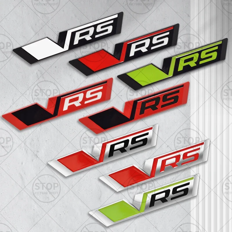 Car Sticker New VRS Logo 3D Decal Grille Body Side Badge Rear Trunk Emblem For Octavia Combi Enyaq RS Rapid Kodiaq Karoq Elroq