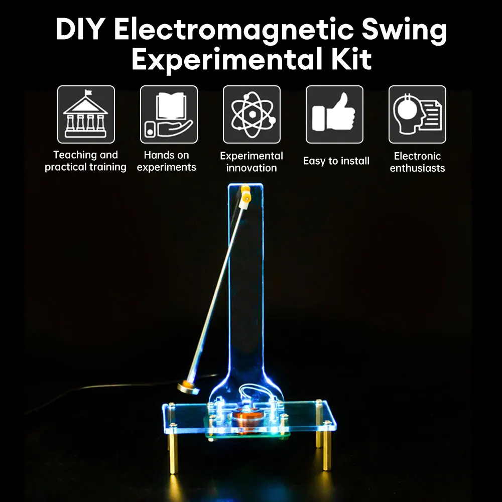 DC 5V Electronic Swinging Kit Electromagnetic Swinging Experimental Circuit Production DIY Kit Accessories Colorful LED Flashing