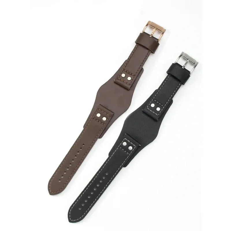 ل الأحفوري Ch3051 Ch2564 Ch2565 Ch2891 حزام الساعات سلسلة صينية حقيقية متكاملة جلد البقر مقاوم للماء لينة مريحة 22 مللي متر