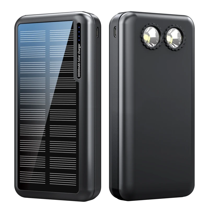 

30000mAh Solar Power Bank Dual USB Port Portable Solar Charger Station for iPhone 15 Xiaomi Samsung Powerbank External Battery