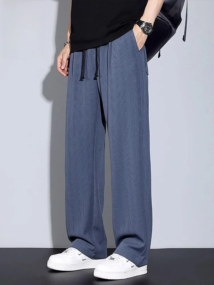 

Men's Casual Pants Summer New Style Trendy Loose Straight Leg Drapey Wide Leg Long Pants Youthful Vitality Style