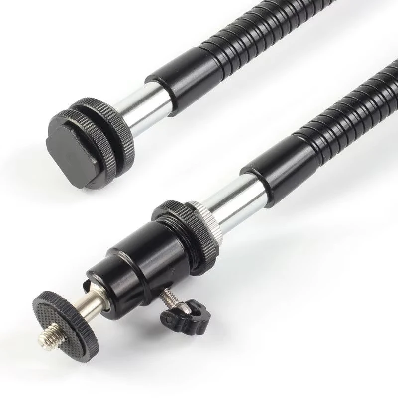 Kamera lengan ajaib kepala bola Mini, 1/4 inci sekrup, lengan ajaib, kamera makro, braket fleksibel Panel LED, untuk kamera tripod, benang 1/4-20, lengan sepatu panas