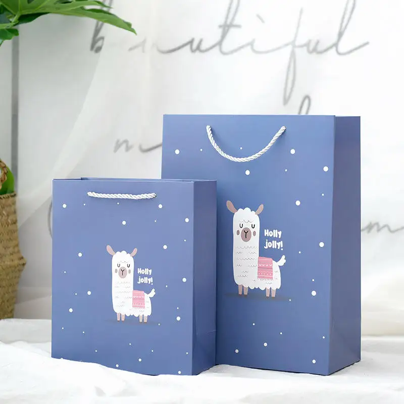 Custom Logo White Paper Tote Bag, High‑End Cosmetic Apparel Shopping Bag Custom Pattern Promotional Gift Bag