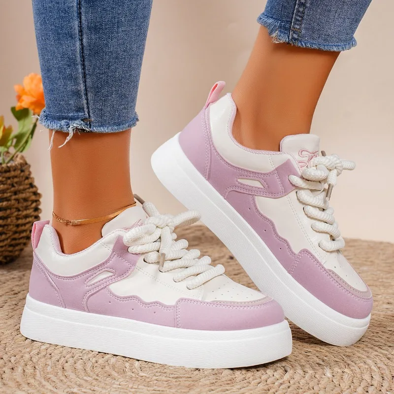 Sneakers Women's Breathable Platform Lace-up Sneakers Canvas Shoes Lace-up Black Running Tennis Vulcanized  Zapatos De Mujer