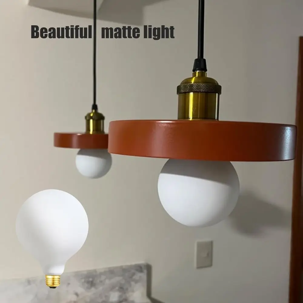 Large Globe LED Bulb, Dimmable 2700K-5000K, 600LM, 60W Equivalent, Frosted Glass, 2 Pack