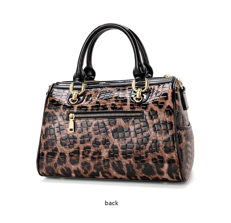 Echte Leder-Damentasche mit Leopardenmuster 2026 Neuer Stil, Strukturierte Rindsleder-Handtasche, Große Kapazität Schulter- & Umhängetasche – Detail 11