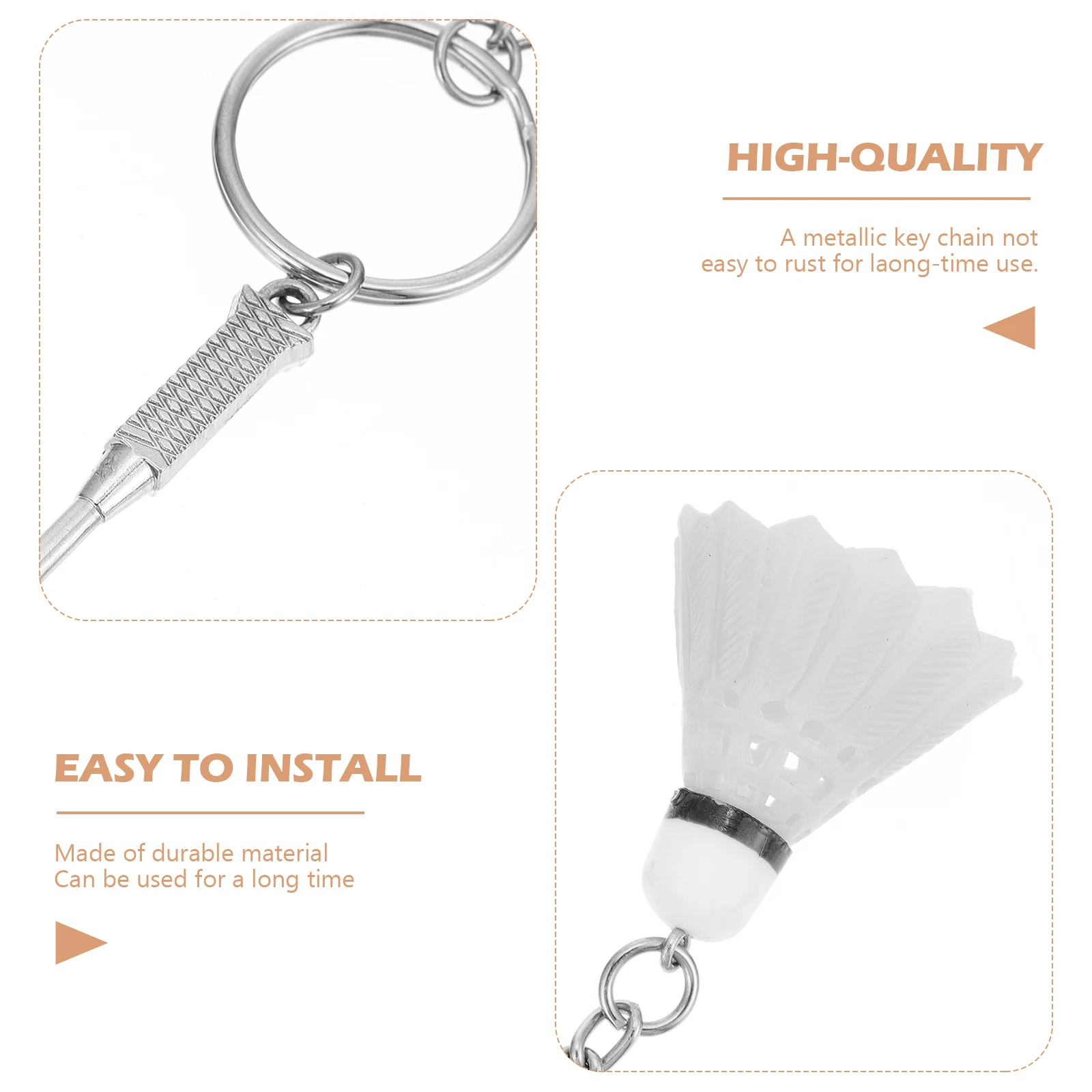 

2pcs Badminton Keychains Mini Sport Ball Pendant Sports Style Pendant Key Rings Plastic Gifts for Car Bags Sports Souvenirs