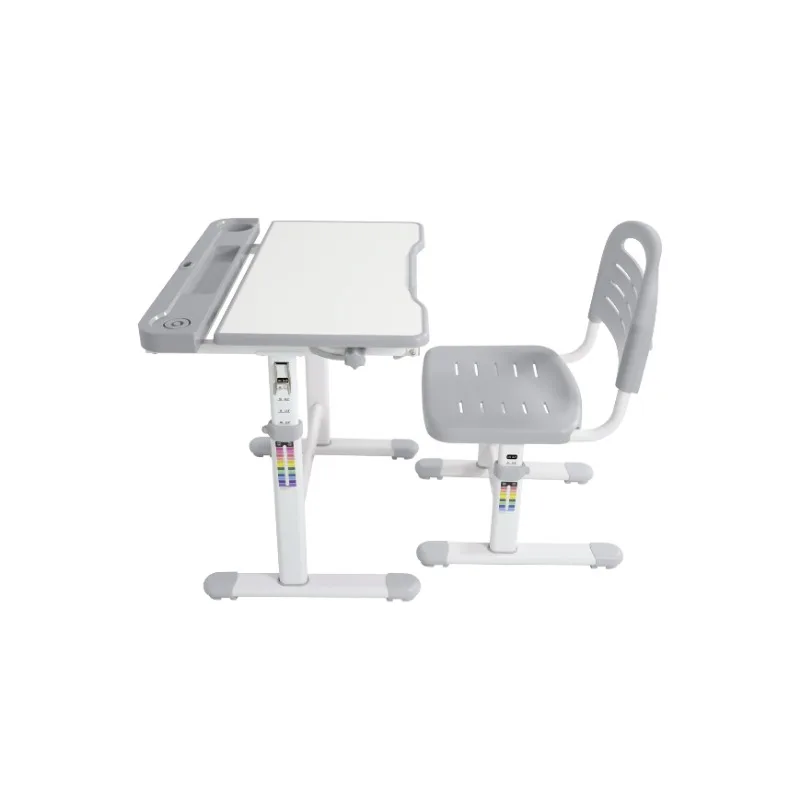 Conjunto de mesa e cadeira infantil para crianças Conjunto de mesa e cadeira cinza para crianças Mesa de estudo para estudantes