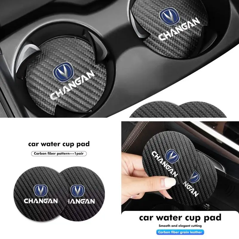Auto Water Cup Protective Coaster 2Pcs For Changan CS55 PLUS CS75 PLUS UNI-T UNI-K CS35 ALSVIN S07 S05 Styling Accessories