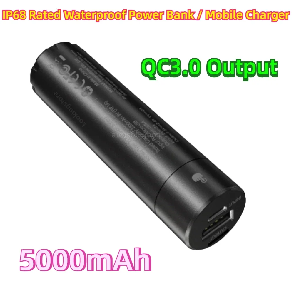 IP68 Rated Waterproof Power Bank / Mobile Charger  NPB1 QC3.0 Output 5000mAh