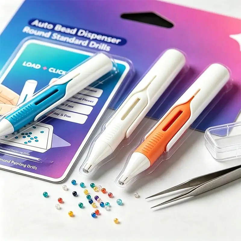 Automatischer Stift-Perlen-Spender Beadblitz Diamant-Kunst-Stift-Spender für Runde Perlen DIY-Bastelarbeiten für Erwachsene – Detail 4