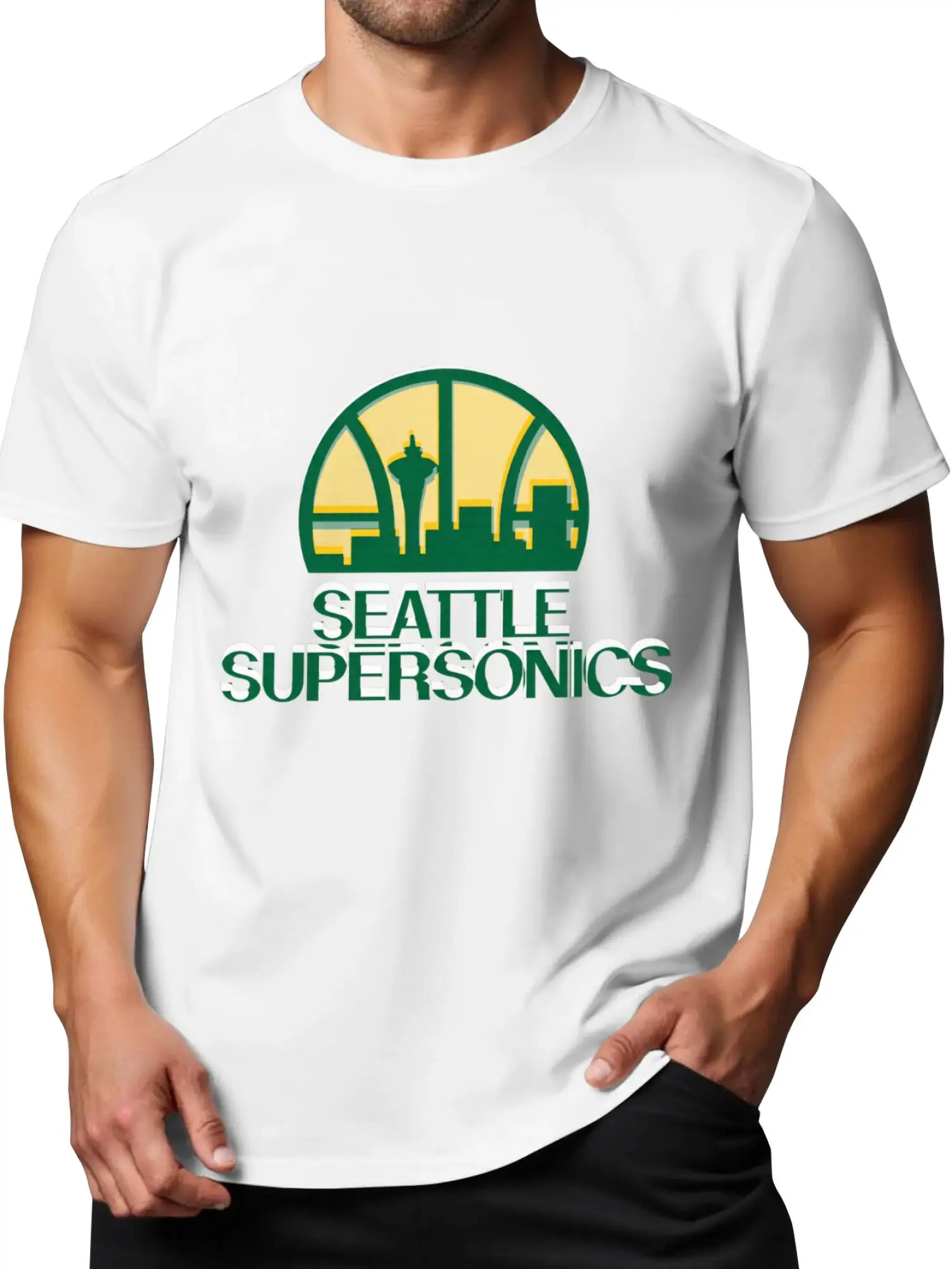 تي شيرت بشعار سياتل سوبرسونيكس فينتاج