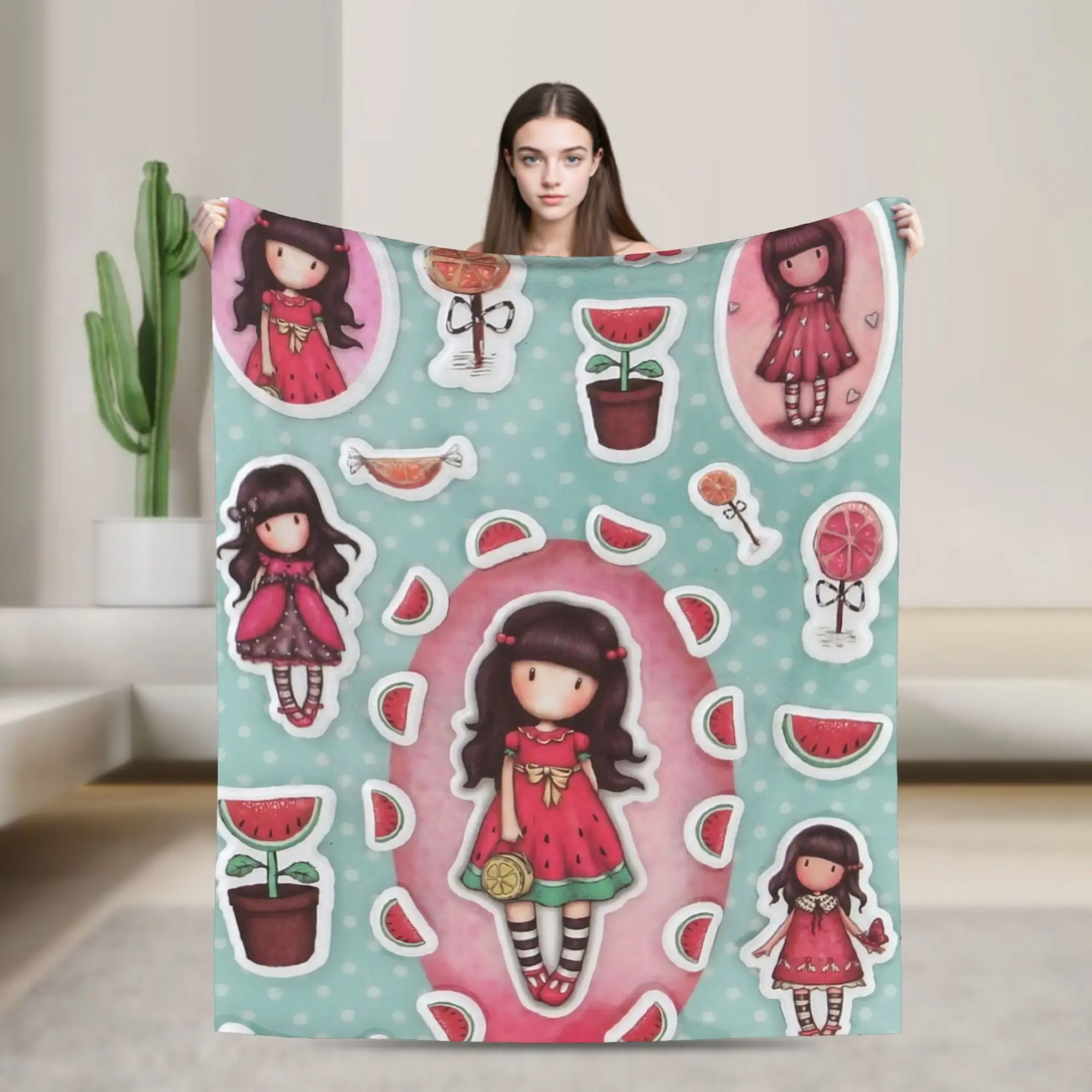 S-Santoro G-Gorjuss Blankets  Fuzzy Throw Blanket Bed Sofa Decoration Soft Warm Bedsprea,
