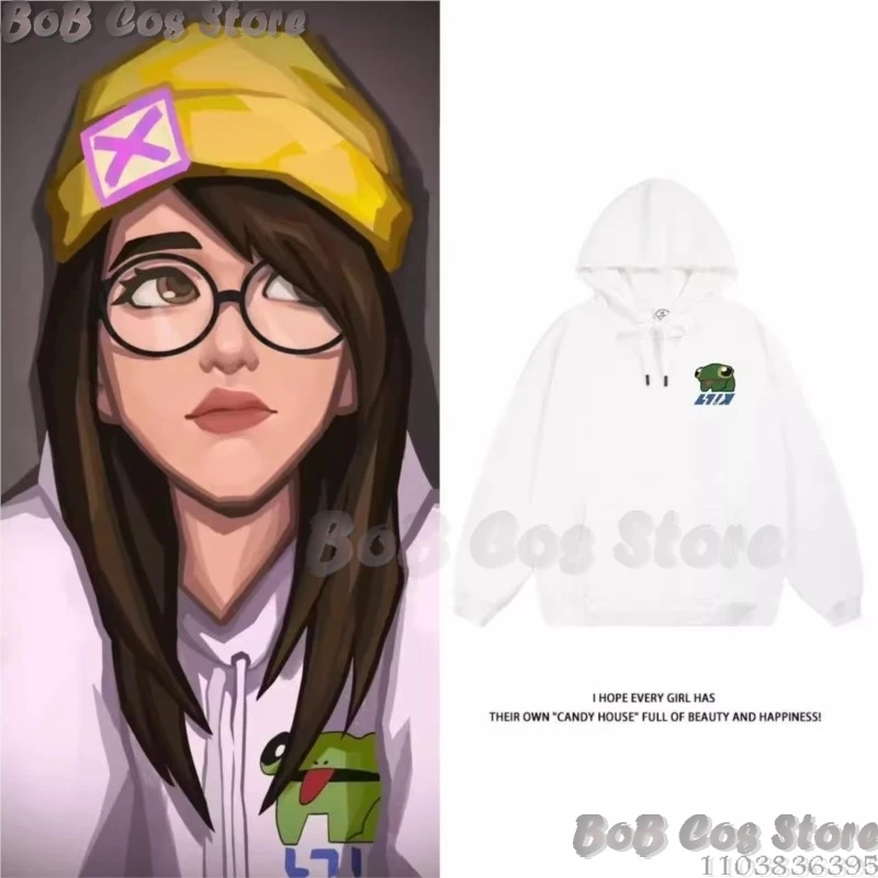 AVALORANT Killjoy Frog White Hoodie Cosplay Winter Plush Unisex Anime Game Halloween Daily Christmas Carnival Outfit Party Play