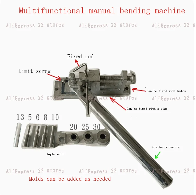 Manual Bending Machine Tool DIY New Pipe Bending Machine Is Suitable for All Kinds of Bendable Metal wire flat iron Materials