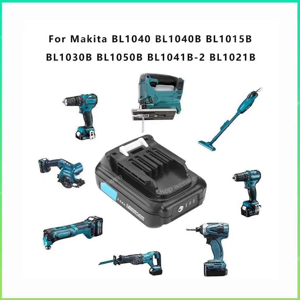 Makita 12v Lithium Ion Battery 197390-1 BL1015 1973901 BL1021B BL1041B BL1015B BL1020B BL1040B 3000mAh Li-ion Battery