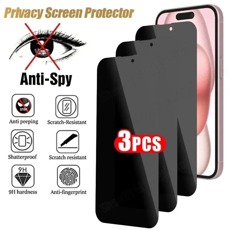 3PCS Privacy Tempered Glass Anti-Spy Screen Protector For Vivo Y20A Y21S Y20S Y11S Y70 Y01 Y33 Y33S Y33S Y21 2021 Y21A 4G 5G