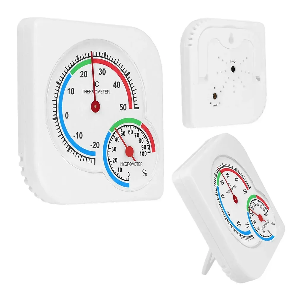 Humidity Thermometer Thermo-Hygrometer -20-50 0-100 RH 7.2*7.2cm Analogue Humidity Garden Indoor Outdoor Plastic