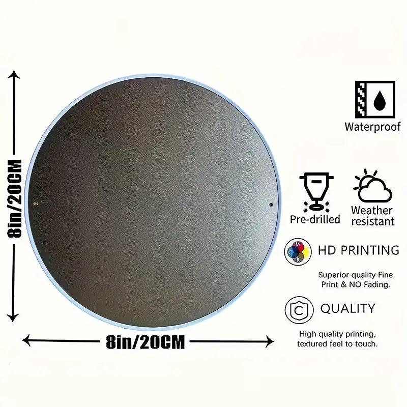 2D Flat Printing, Metal Sign Round Black And Beige Please Leave Packages in Box Wall Sign Home Garden Porch Decor