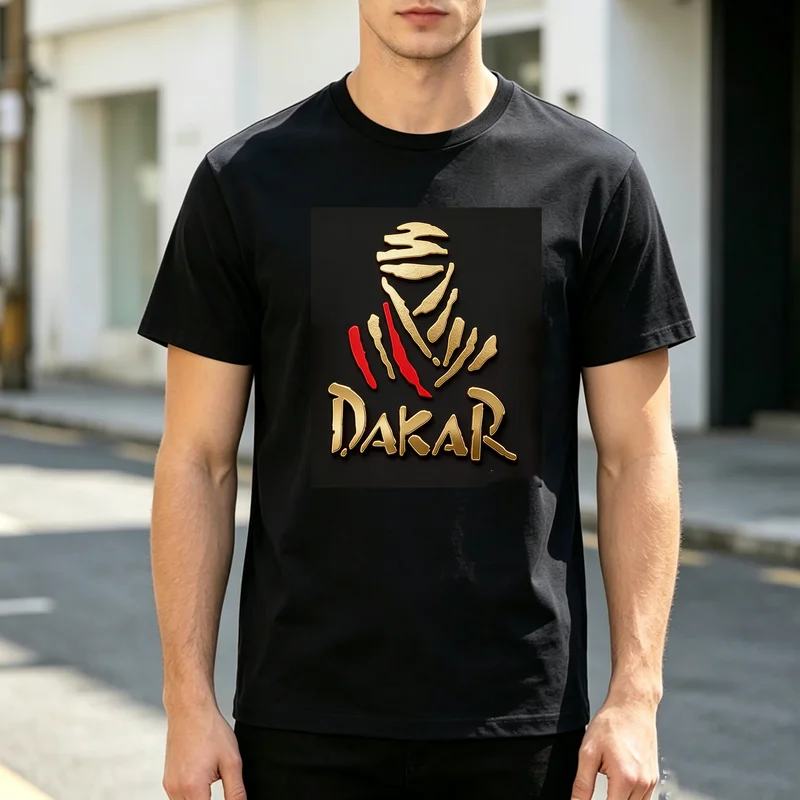 Dakar Rally Motorcycle Rider Graphic Print T Shirt Men Soft Cotton Short Sleeve Top Vintage Biker Streetwear Casual Gift