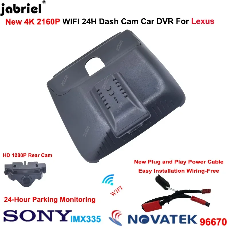 Jabriel-車のDVR,wifi,ダッシュボードカメラ,リアカメラ,ビデオレコーダー,2021 p,Lexus用,nx 2022 2023,nx260,nx350h,nx400,4k
