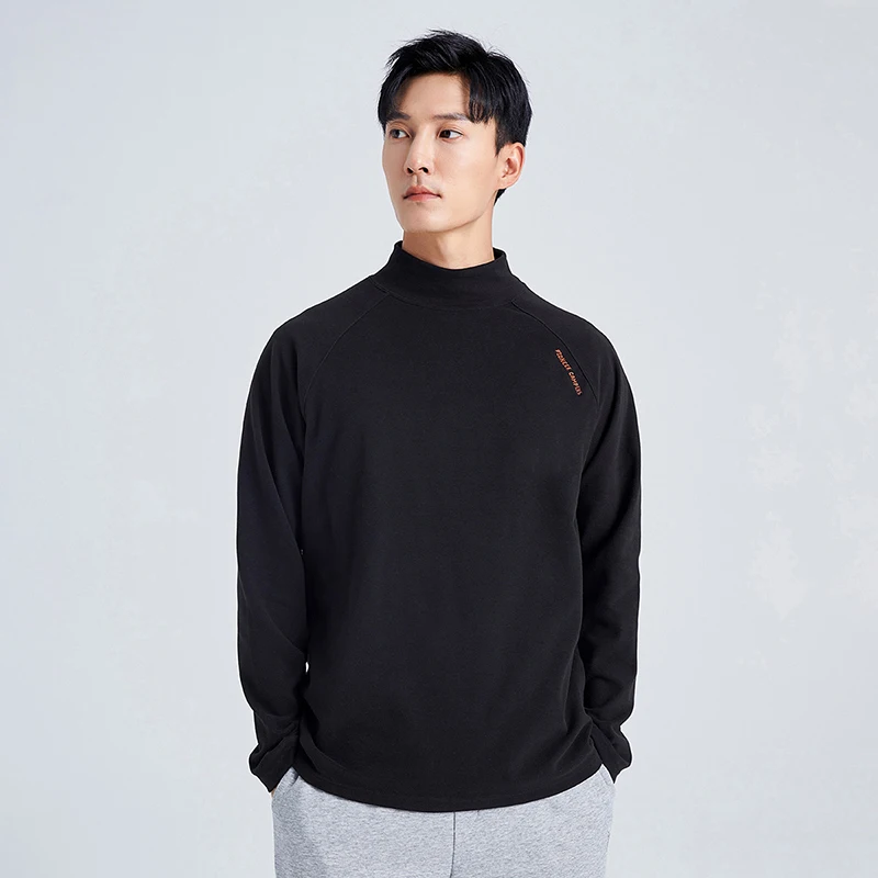 Pioneer Camp 2023 Spring New  Half Neck Long-Sleeved T-Shirt  Warmed Down Bottoming Shirt Embroidery Set Head Inside ACS216002A