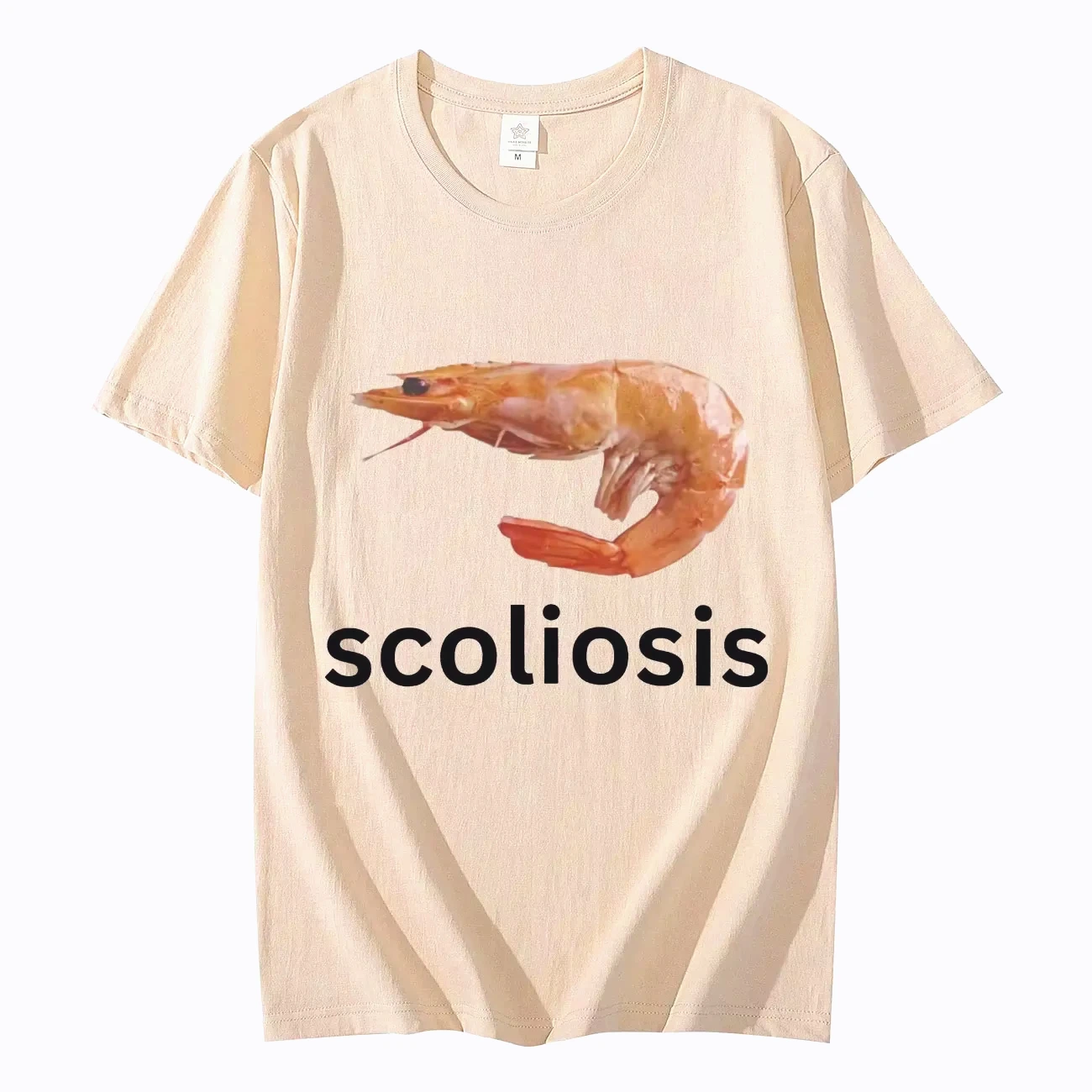 Scoliosi Divertente Gamberetti Meme T-shirt Moda unisex Casual T-shirt Estate Manica corta T-shirt Streetwear Donna T-shirt