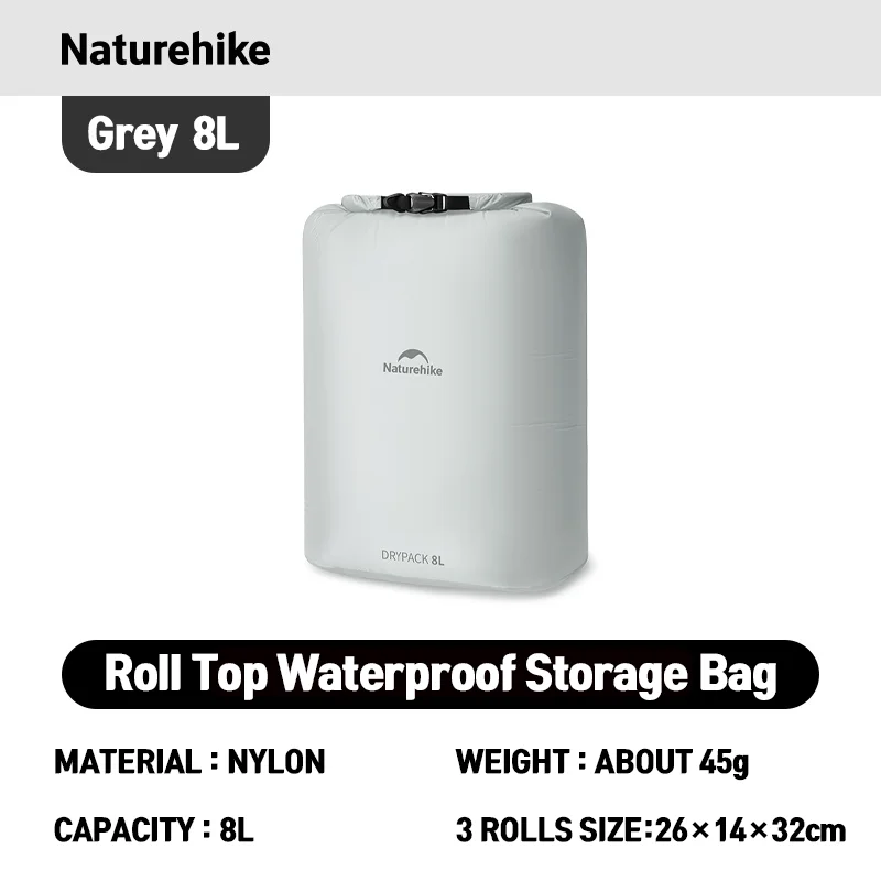 Naturehike gerollte Aufbewahrungstasche für Outdoor-Reisen, Wandern, leicht, wasserdicht, Vakuum-Kompressionsspender, Taschen, tragbarer Organizer