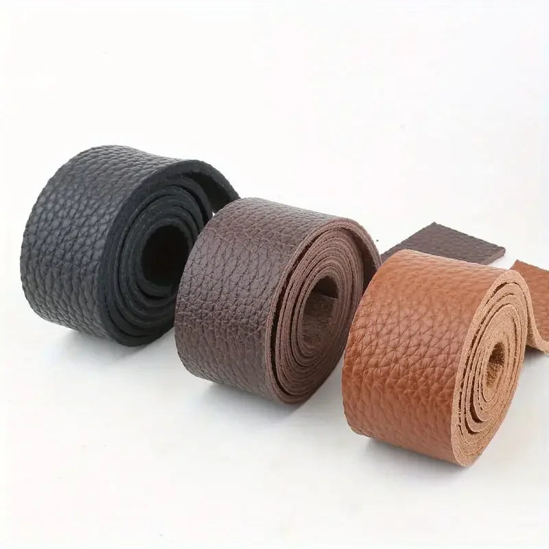 4mm Head Layer Cowhide Lychee Pattern Soft Belt Strap, Shoulder Strap, Bag Strap, Handmade DIY Accessory, Genuine Leather Fabric