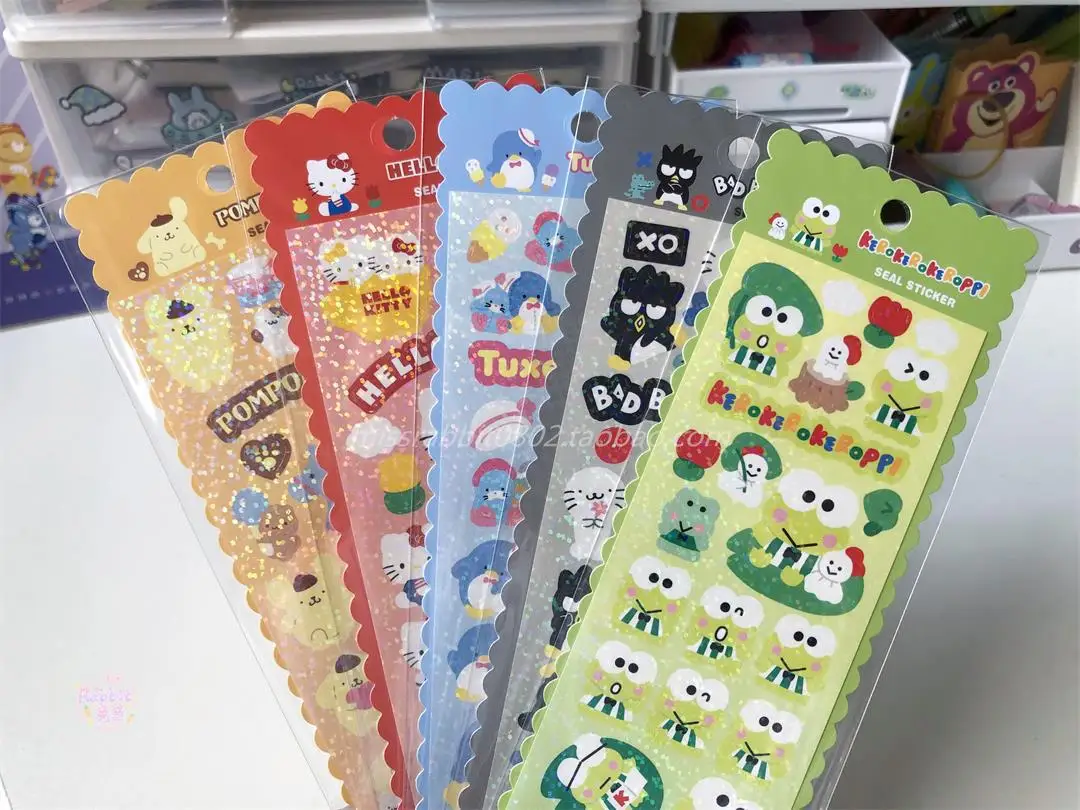 Korean Cute Animal Laser Sticker Diy Scrapbooking Idol Card Happy Planning Stationery Decoration Sticker Kawaii Supplies