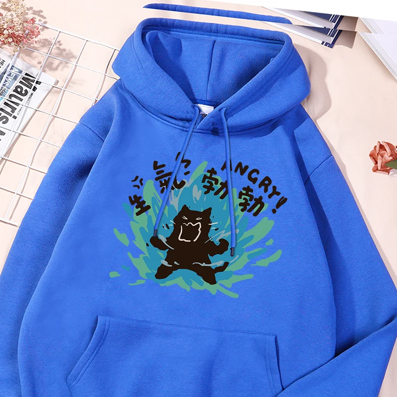 Angry Lovely Printed For Men Hoodies Harajuku Fleece Sweatshirt Causual Versatile Hooded Unique Trendy Pocket Comfy Clothing