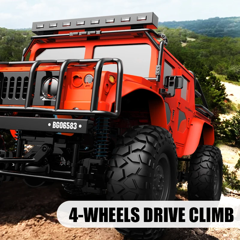 JJRC Q121 RC CAR 4WD Mountaineering Off-Road High Speed Vehicle 1:12 Size RC Car Simulation Hummer Truck Model Children\'s Toys